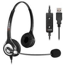 Carica l'immagine nel visualizzatore di Gallery, Wantek Cuffie USB Stereo con Microfono a Cancellazione del Binaural UC602