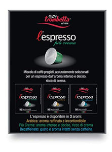 Caffè Trombetta L'Espresso, Capsule Compatibili Nespresso, Più Crema - 100