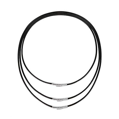 Tagaremuser 3 Collane in pelle, 3 mm, nero, ecopelle, con chiusura in... - Ilgrandebazar