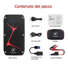 Carica l&#39;immagine nel visualizzatore di Gallery, FLYLINKTECH Avviatore Emergenza per Auto, 1000A 15000mAh Batteria... - Ilgrandebazar