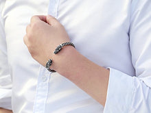 Carica l&#39;immagine nel visualizzatore di Gallery, fishhook Vintage Viking Pagan lupo testa vite metallo Antique Silver