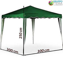 Carica l&#39;immagine nel visualizzatore di Gallery, BAKAJI Gazebo 3x3 Mt Pieghevole Impermeabile Richiudibile 3 x 3 Tendone Verde