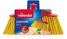 Carica l'immagine nel visualizzatore di Gallery, Vileda 2 in1 Garden, Scopa per Esterni, con Due Tipi, Giardino, per Fogliame, per Ciottoli, Fibre in Pet Riciclato, 17 x 37.5 x 5.5 cm, 386 g, Nero, Ciano, Magenta, Giallo