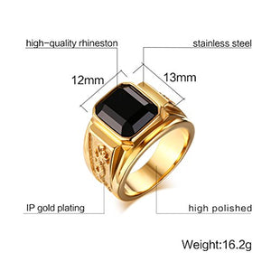 Vnox fede da uomo con sigillo motivo a drago in acciaio inox e zircone... - Ilgrandebazar