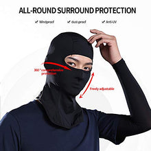 Carica l&#39;immagine nel visualizzatore di Gallery, Passamontagna Cappuccio Moto Protezione UV Traspirante Bandana Nera per...