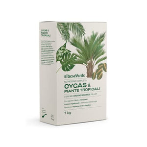 Concime Piante Verdi Tropicali 1kg - Fertilizzante Piante Verdi Naturale Per Cycas Con Azoto Organico, Fosforo E Potassio Per Foglie Sempre Verdi E Rigogliose - Il Paese Verde