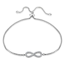 Carica l&#39;immagine nel visualizzatore di Gallery, In argento sterling, con zirconia cubica infinito regolabile Sterling Silver - Ilgrandebazar
