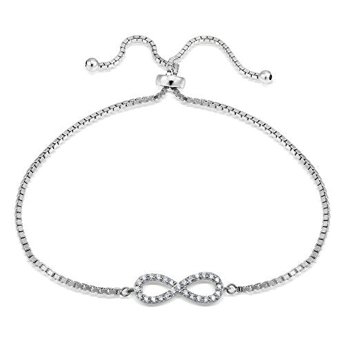 In argento sterling, con zirconia cubica infinito regolabile Sterling Silver - Ilgrandebazar