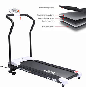 ISE Tapis Roulant Pieghevole Elettrico, Motore DC 750W, 10 km/h ,...