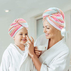esafio Asciugamano per Capelli a Turbante in Microfibra con Arcobaleno - Ilgrandebazar