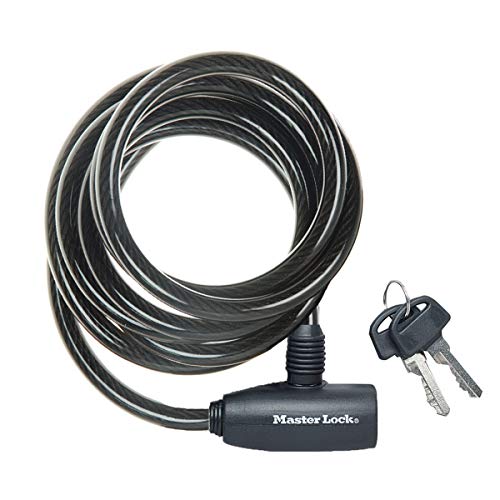 Master Lock 8126EURDPRO Lucchetto Bici, Chiave, 1.8 m Cavo, Esterno, Nero