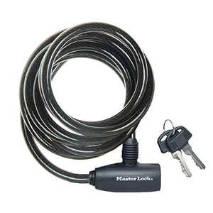 Master Lock 8126EURDPRO Lucchetto Bici, Chiave, 1.8 m Cavo, Esterno, Nero