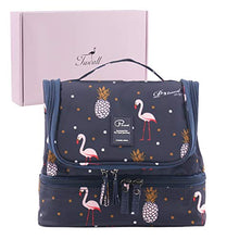Carica l&#39;immagine nel visualizzatore di Gallery, Tuscall Beauty Case da Viaggio appendere Borsa Toilette - Blu Flamingo - Ilgrandebazar