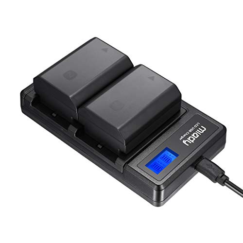 Miady - Confezione da 2 batterie e caricatore LCD NP-FZ100 Nero