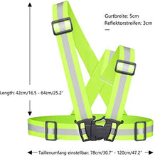Carica l&#39;immagine nel visualizzatore di Gallery, 2 Pezzi Gilet di Sicurezza, SANTOO Imbragatura Riflettente Sicurezza con...