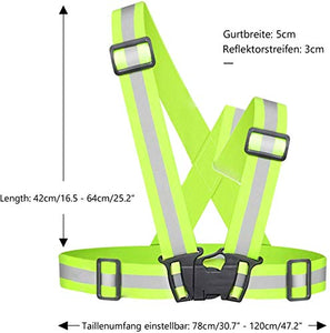 2 Pezzi Gilet di Sicurezza, SANTOO Imbragatura Riflettente Sicurezza con...