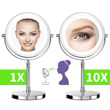 Carica l&#39;immagine nel visualizzatore di Gallery, Lighted Makeup Mirror，NOTENS Double-Sided 1x/10x Magnifying 18 LED Il Giro - Ilgrandebazar