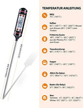 Carica l&#39;immagine nel visualizzatore di Gallery, Habor, Termometro Digitale da Cucina con 5,9&quot; Sonda, Display LED &amp; 1Pack - Ilgrandebazar