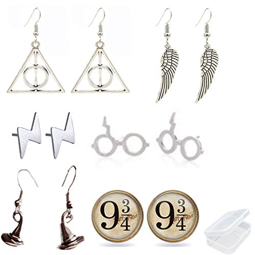 PPX 6 Coppie Orecchino, Doni della Morte/Boccino d'oro/Piattaforma 9 3/4...