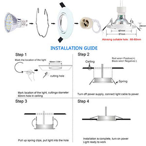 Bojim 6x Faretti LED da incasso per cartongesso GU10 Luce 6w Bianca Calda - Ilgrandebazar