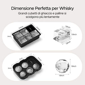 TOPELEK Vaschetta del Ghiaccio, Alimentare Flessibile e Impilabile Nero