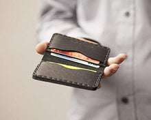 Carica l&#39;immagine nel visualizzatore di Gallery, Nero portafoglio in pelle. Porta Carte di credito, contanti o carta...