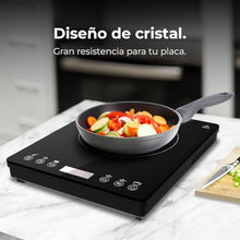 Carica l'immagine nel visualizzatore di Gallery, Cecotec Piastra di induzione portatile 1 Fuoco Full Magma Slim. 2000 W di potenza in 8 livelli, design in vetro ad alta resistenza, display touch, timer, facile pulizia