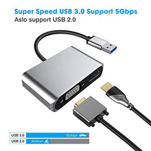 Carica l'immagine nel visualizzatore di Gallery, Excuty Adattatore da USB 3.0 a HDMI e VGA, Dual Display per Windows 7/8/10,...