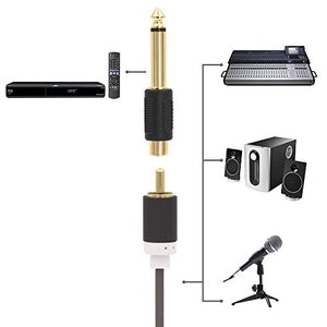 VCE 6 Pezzi Audio adattatore/connettore RCA jack maschio 6.3mm mono spina /...