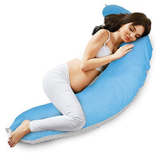 Carica l'immagine nel visualizzatore di Gallery, Totsy Baby Cuscino Macchiato Blu E Bianco - Cotone Con Visone Grigio