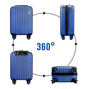 DONPEREGRINO Valigia Bagaglio a Mano 55x35x20 Leggero & 55cm Cabina, Blu