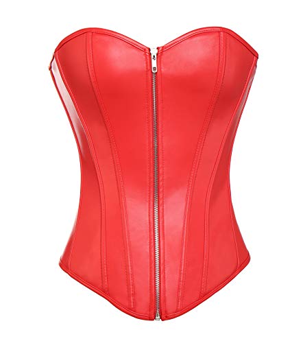 MISS MOLY Donna Corsetto di S/IT40~42(Bust84~90 Waist65~71), Rosso(cerniera) - Ilgrandebazar