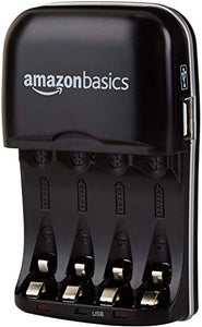 AmazonBasics - Carica batterie con porta USB per Ni-MH AA e AAA - Ilgrandebazar