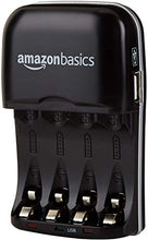 Carica l'immagine nel visualizzatore di Gallery, AmazonBasics - Carica batterie con porta USB per Ni-MH AA e AAA