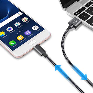 GERETIN Cavo Micro USB [3 Pezzi:1m,2m,2m] Grigio&Nero