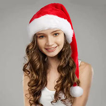 Carica l'immagine nel visualizzatore di Gallery, KONVINIT Cappello Natale,Cappello Babbo Natale Adulti,Cappello Babbo Natale Lungo,Cappello Babbo Natale Peluche per uomo e donna