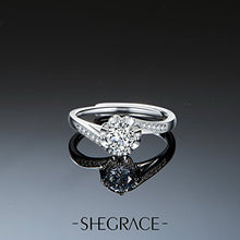 Carica l&#39;immagine nel visualizzatore di Gallery, SHEGRACE Anello da Donna in 925 Argento Puro, Fiore con AAA Cubic Zirconia,... - Ilgrandebazar