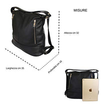 Carica l&#39;immagine nel visualizzatore di Gallery, sisn&#39;s shop Zaino Donna Borsa In VERA PELLE MADE IN ITALY A Mano Nero Pitone