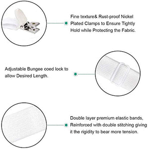 Felly Clip Lenzuola 4 Pezzi Bretelle Regolabili Tipo Lungo-bianco