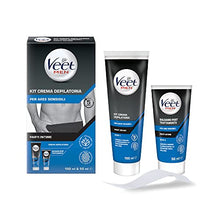 Carica l&#39;immagine nel visualizzatore di Gallery, Veet Men Kit Depilazione Intima per Pelle Sensibile, Crema Depilatoria da 100 ml e Balsamo Post Depilazione da 50 ml