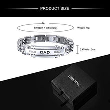 Carica l&#39;immagine nel visualizzatore di Gallery, COOLMAN Bracciale da Uomo Regolabile per papà Papa Dad con Acciaio - Ilgrandebazar