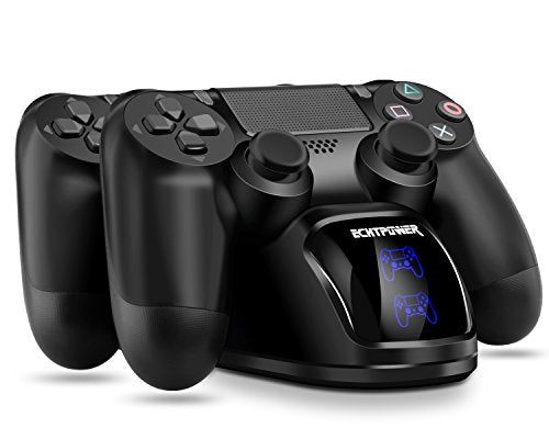 Ricarica Controller PS4 ,ECHTPower Docking Station e Blu&Arancione LED