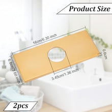 Carica l'immagine nel visualizzatore di Gallery, 2 piastre di copertura dorate con foro da 34,5 mm, piastra di copertura rettangolare, 16 cm di lunghezza, copertura per rubinetto per rubinetto per bagno, cucina, lavabo
