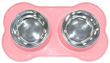 Carica l'immagine nel visualizzatore di Gallery, SHINE Alimentazione Pet Doppia Confezione in Acciaio Inossidabile con Rosa