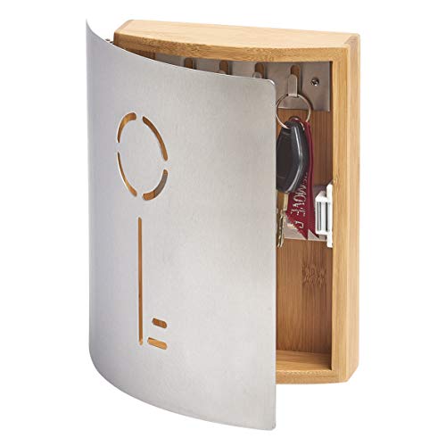 Zeller 13846 - Appendichiavi in faggio ed acciaio INOX, 21.5 x 6 x 24.5 cm - Ilgrandebazar
