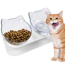 Carica l'immagine nel visualizzatore di Gallery, VZATT Ciotole per Gatti, 15 ° Inclinata Doppio Gatto Ciotola con Supporto L