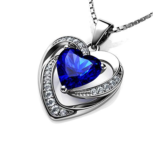 DEPHINI Blu Collana Cuore – 925 argento ciondolo a forma di cuore con... - Ilgrandebazar