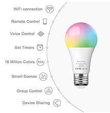 Carica l&#39;immagine nel visualizzatore di Gallery, [2 Pezzi] Lampadina Smart 10W 6500k+3W RGBW, ATSUI E27 WiFi 900LM...