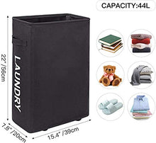 Carica l&#39;immagine nel visualizzatore di Gallery, WOWLIVE 45L Cesto per Biancheria Stretto Cestino Alto e Nero