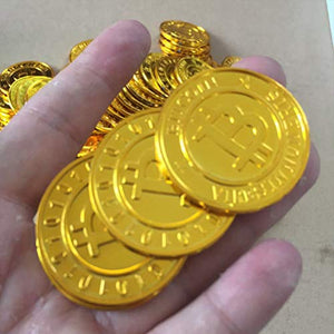 NUOBESTY 100 pz plastica Monete d'oro Pirata Bitcoin - Ilgrandebazar